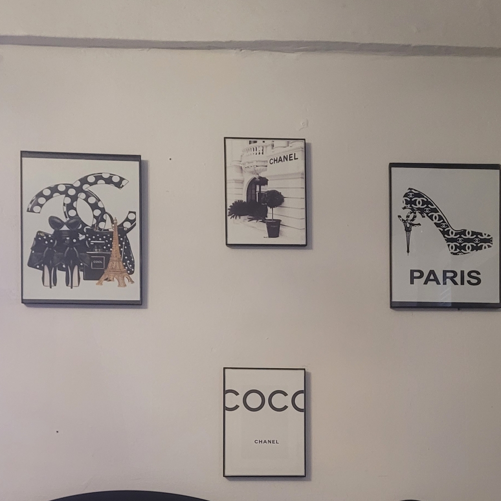 CHANEL Black and White Fashion Wall Art Set